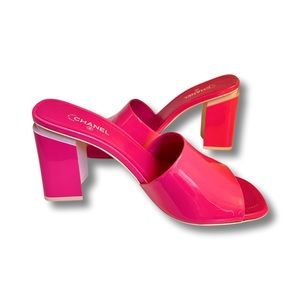 CHANEL pink mules